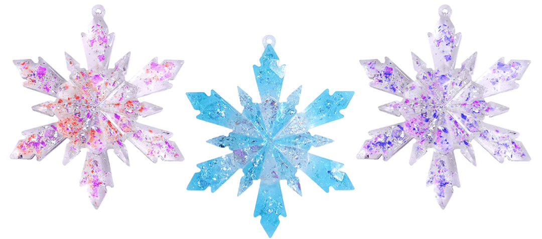 Snow Flakes Christmas Decorations. Set of Three. - Milky Way Spirit & Soul Keepsakes